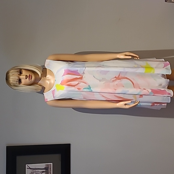 Calvin Klein white color splash dress size 16 - Picture 3 of 9